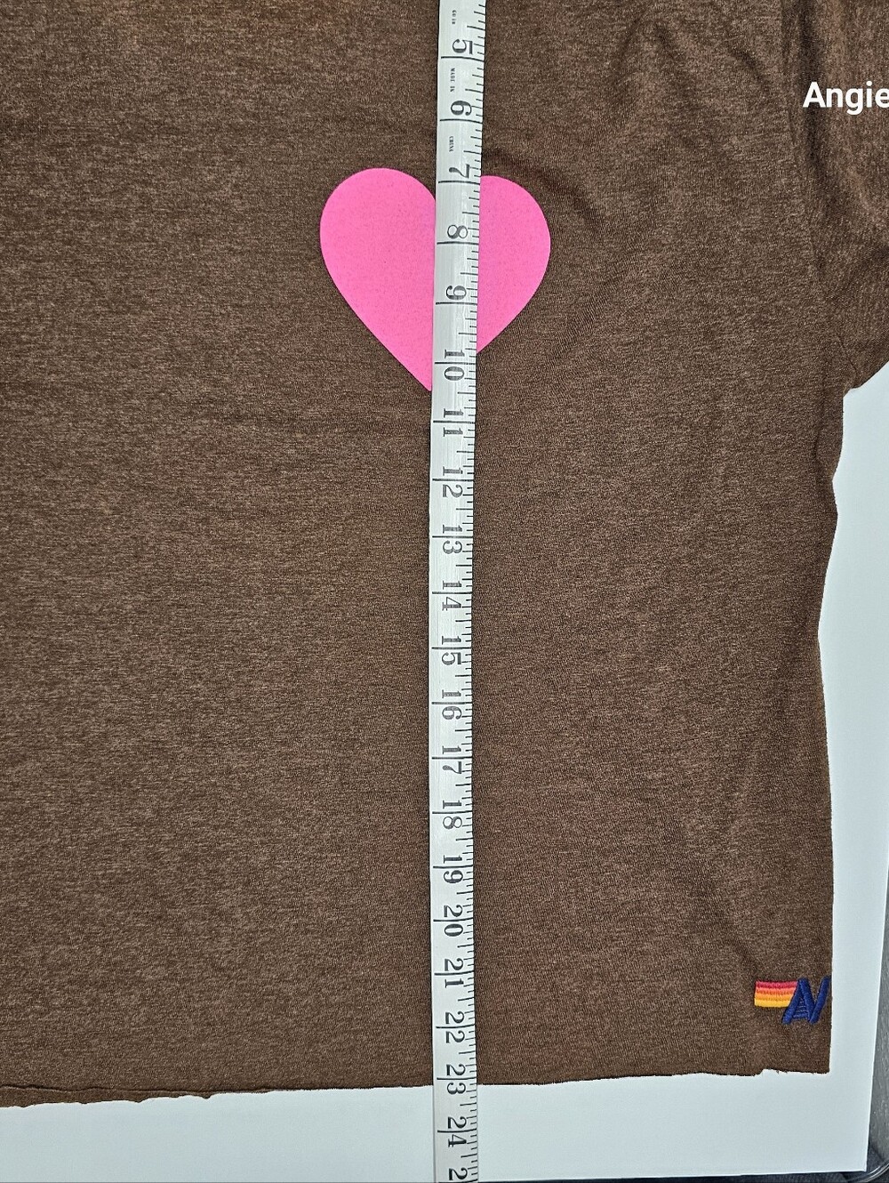 Aviator Nation Heart Boyfriend Brown Crewneck Short-Sleeve- Women's Tee Shirt - Picture 9 of 10